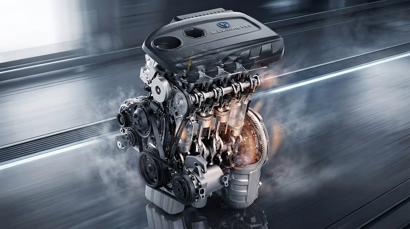 Motor Blue Core 1.5L de transmisión automática de doble embrague (DCT húmedo) de 5 velocidades.